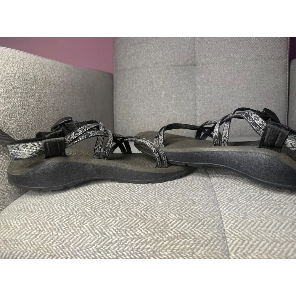 Chaco Z Cloud 2 Sandals Womens 8 Black Gray Strappy Toe Loop Hiking Water Shoes